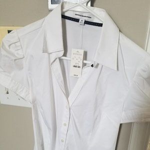 NWT Express White Button Up Shirt-Medium